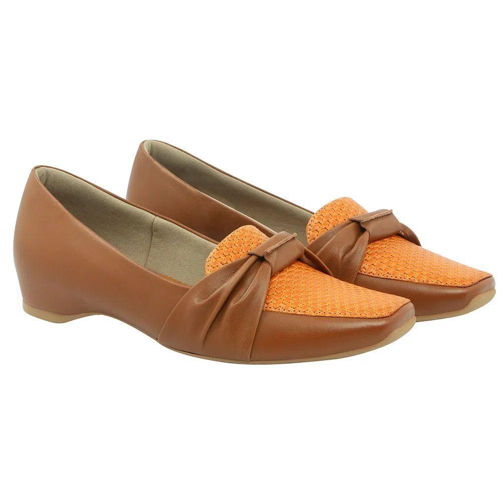 Sapato Usaflex Mocassim Pelica Bicolor - Mocassim Feminino - Magazine Luiza