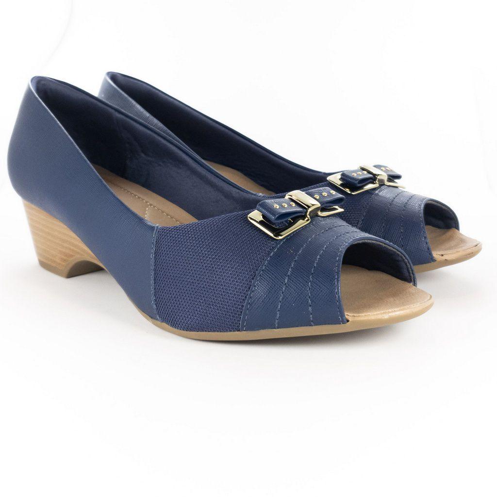 Sapato Usaflex Peep Toe Azul New Blue - Peep Toe - Magazine Luiza