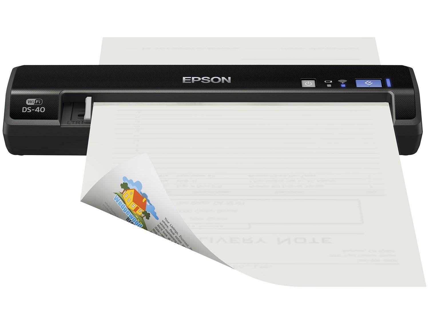 Scanner Portátil Epson DS40 Colorido WiFi 600dpi Scanner Portátil