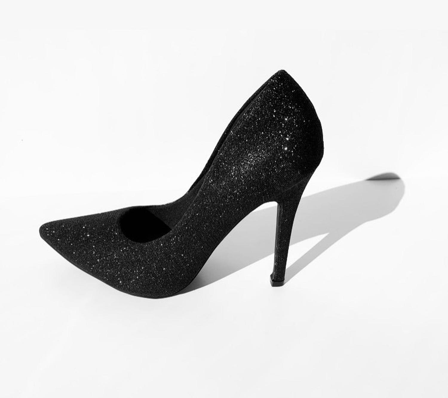 Scarpin Glitter Preto Hanne Loret - Scarpin Feminino - Magazine Luiza
