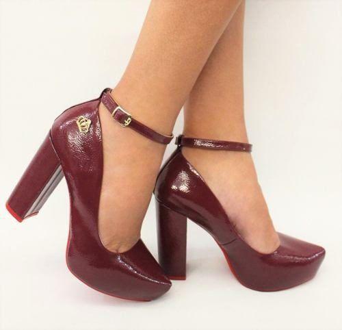 scarpin meia pata vinho