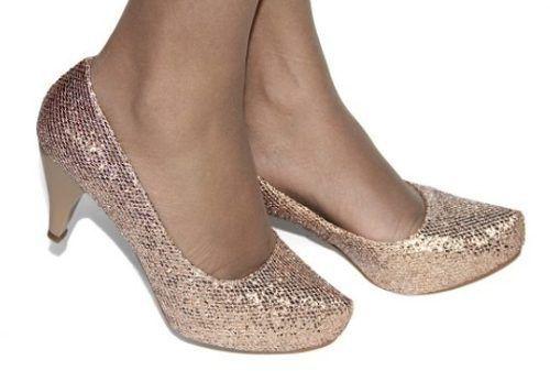 scarpin glitter dourado