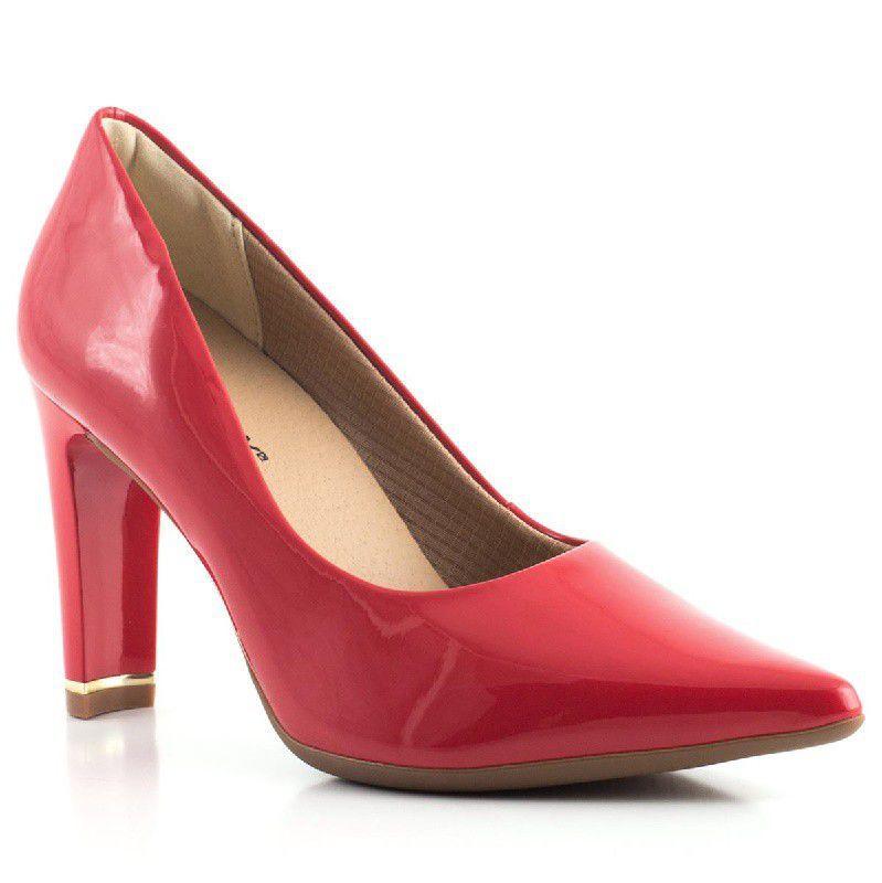 Scarpin Piccadilly Salto Alto Bico Fino Vermelho 749001 - Scarpin Feminino  - Magazine Luiza