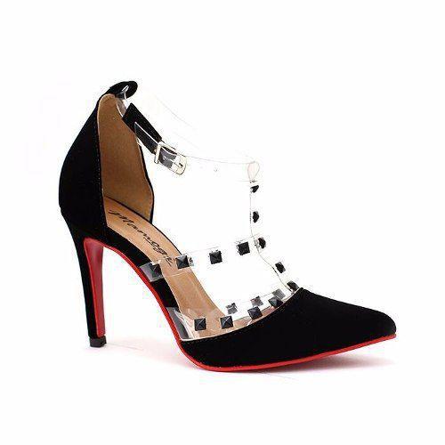 scarpin transparente salto medio