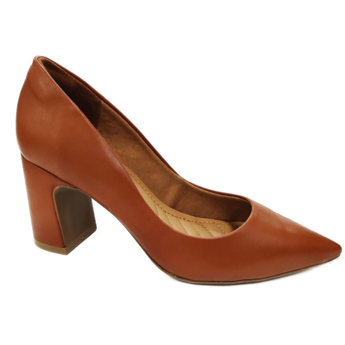 Compre Sandália VIA UNO Salto Grosso Marrom VIA UNO Online