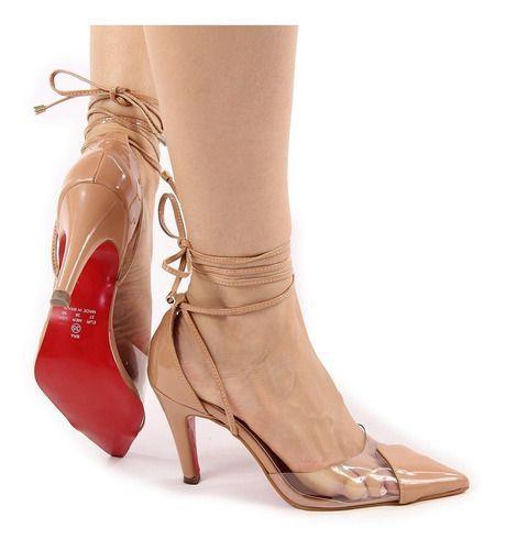 scarpin nude transparente