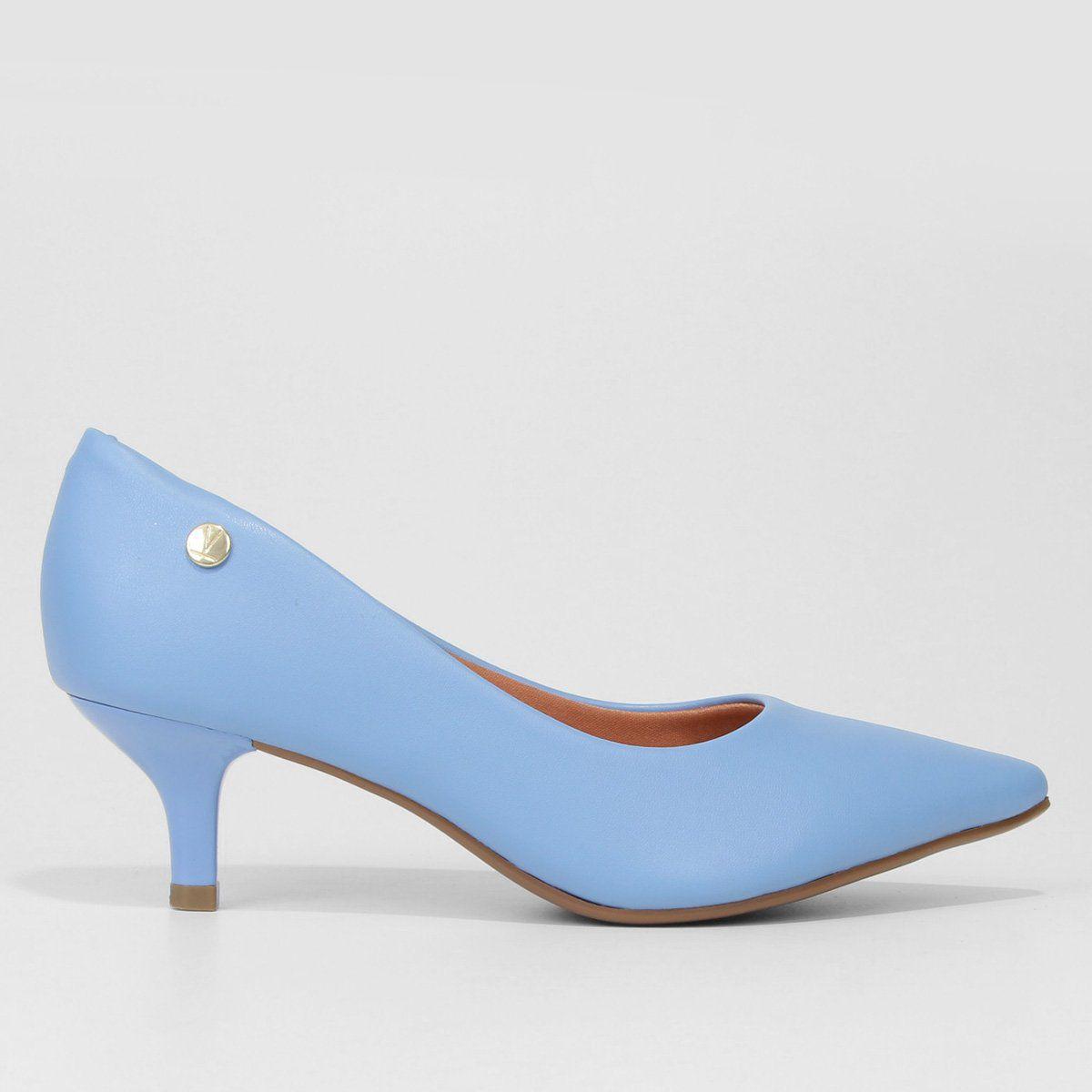 Salto Fino Scarpin Vizzano Azul Jeans Scarpin Vizzano Salto Baixo
