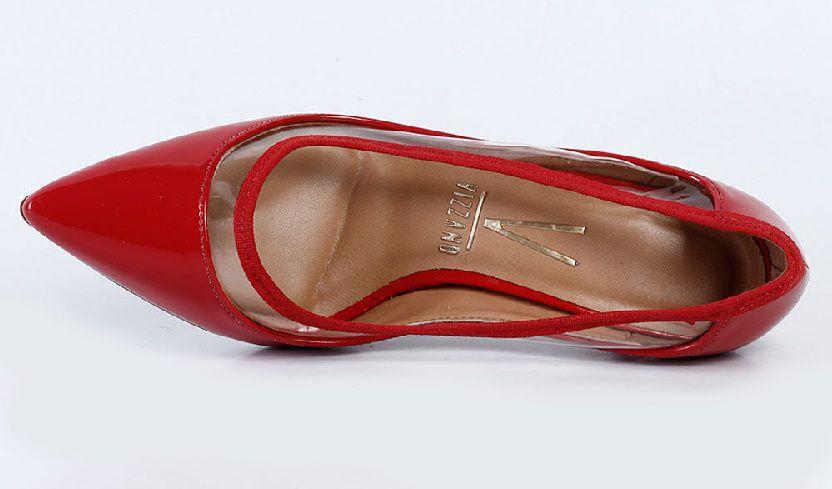 scarpin vinil salto medio