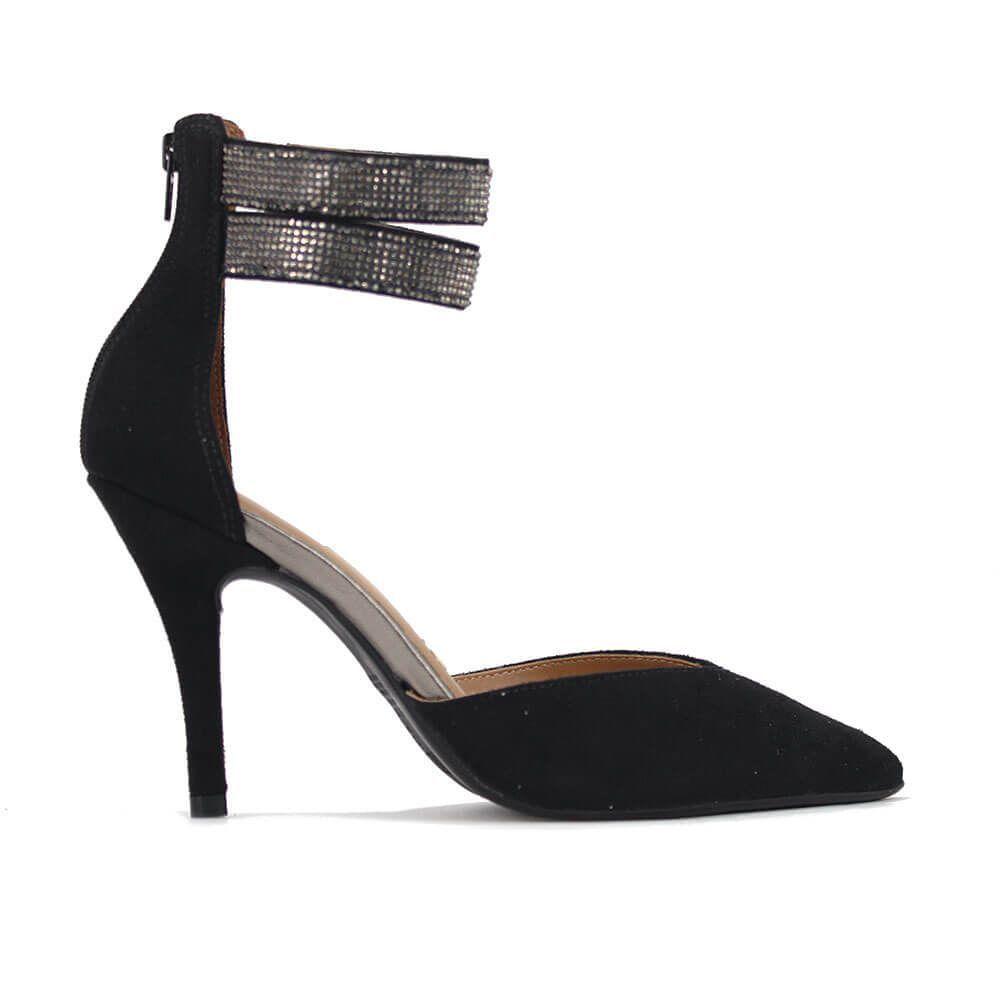 scarpin com tornozeleira