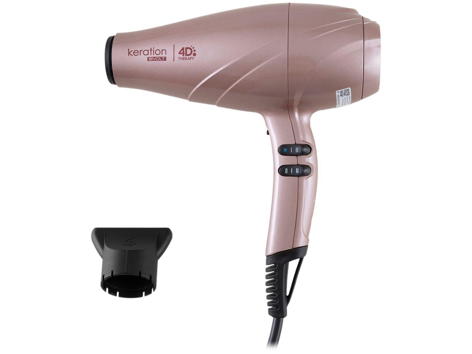 Secador de Cabelo GAMA Italy Rosé 2500W 3 Velocidades Keration 4D