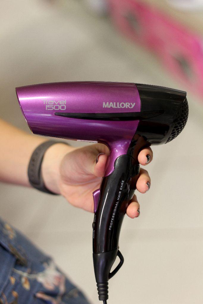 Secador De Cabelo Mallory 1500 Dobrável Viagem Pequeno Mini Lilás
