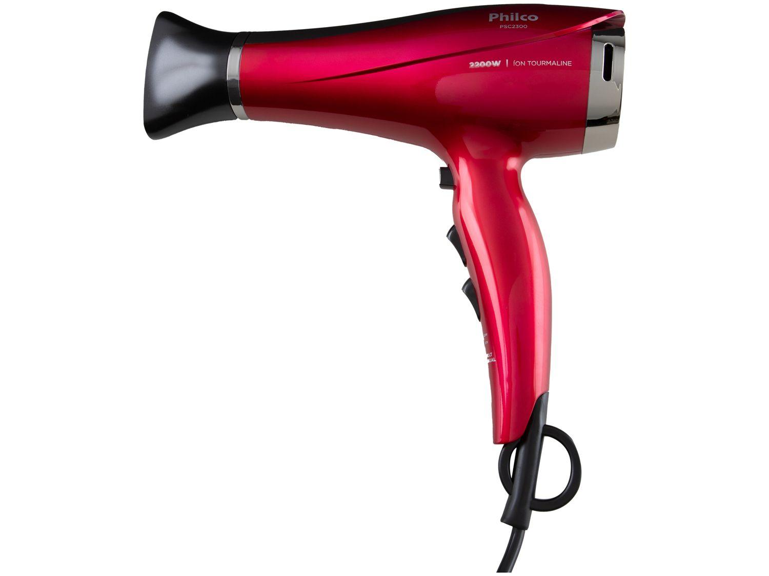 Secador de Cabelo Philco Íons Tourmaline Cherry 2200W 2 Velocidades PSC2300
