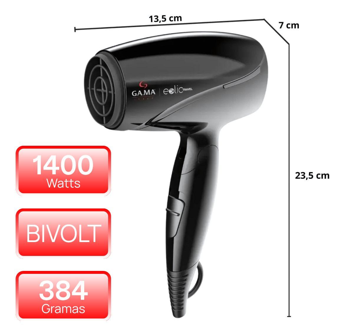 1600w Secador Gama Eolic Mini Cabelo Gama Italy Eolic Travel - Main Image
