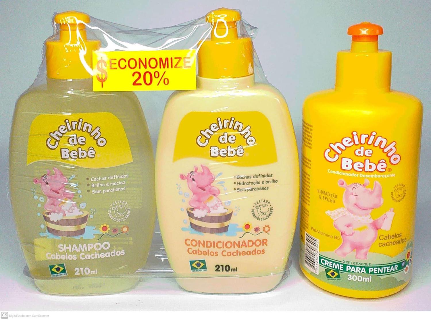 Shampoo + Condicionador + Creme Para Pentear Cheirinho De Bebê Cabelos Cacheados - Cheirinho De Bebe - Cuidados Com O Cabelo - Magazine Luiza