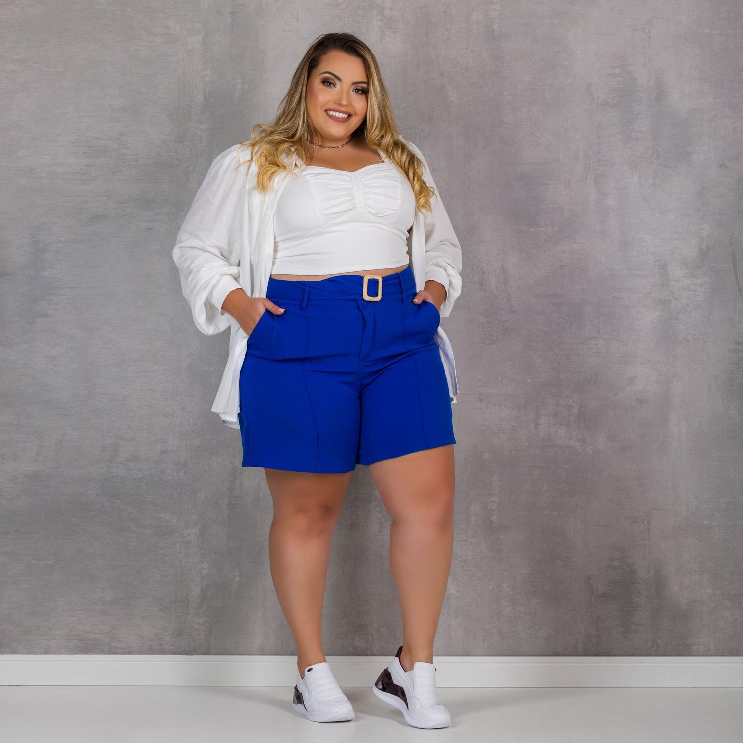 bermuda alfaiataria plus size