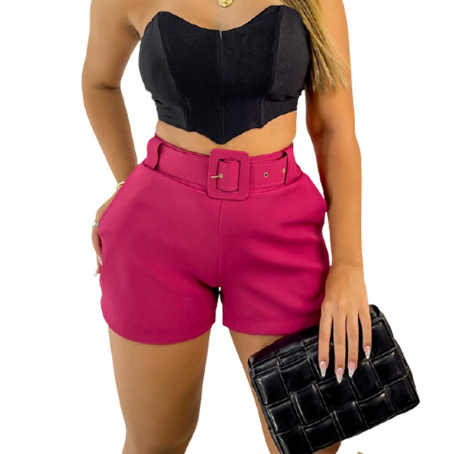 short alfaiataria cintura alta plus size