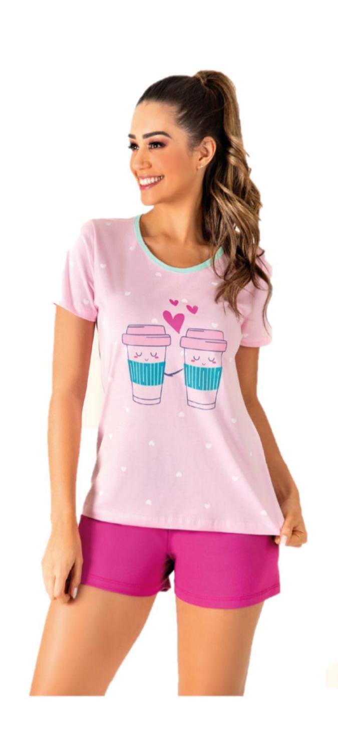 Short Doll camiseta coração Pijama feminino - Bocejinho - Pijama Feminino -  Magazine Luiza