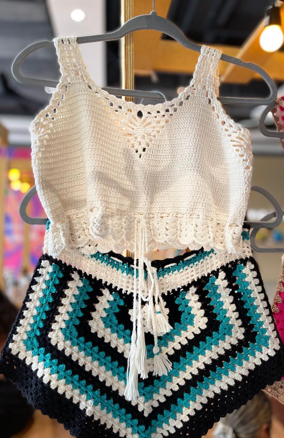 short short de crochê