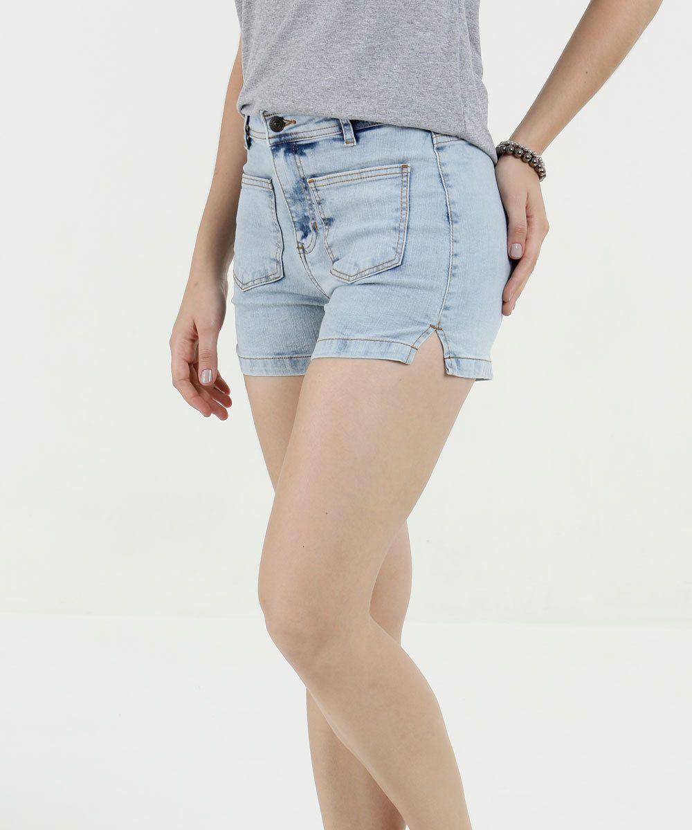 short jeans com fenda