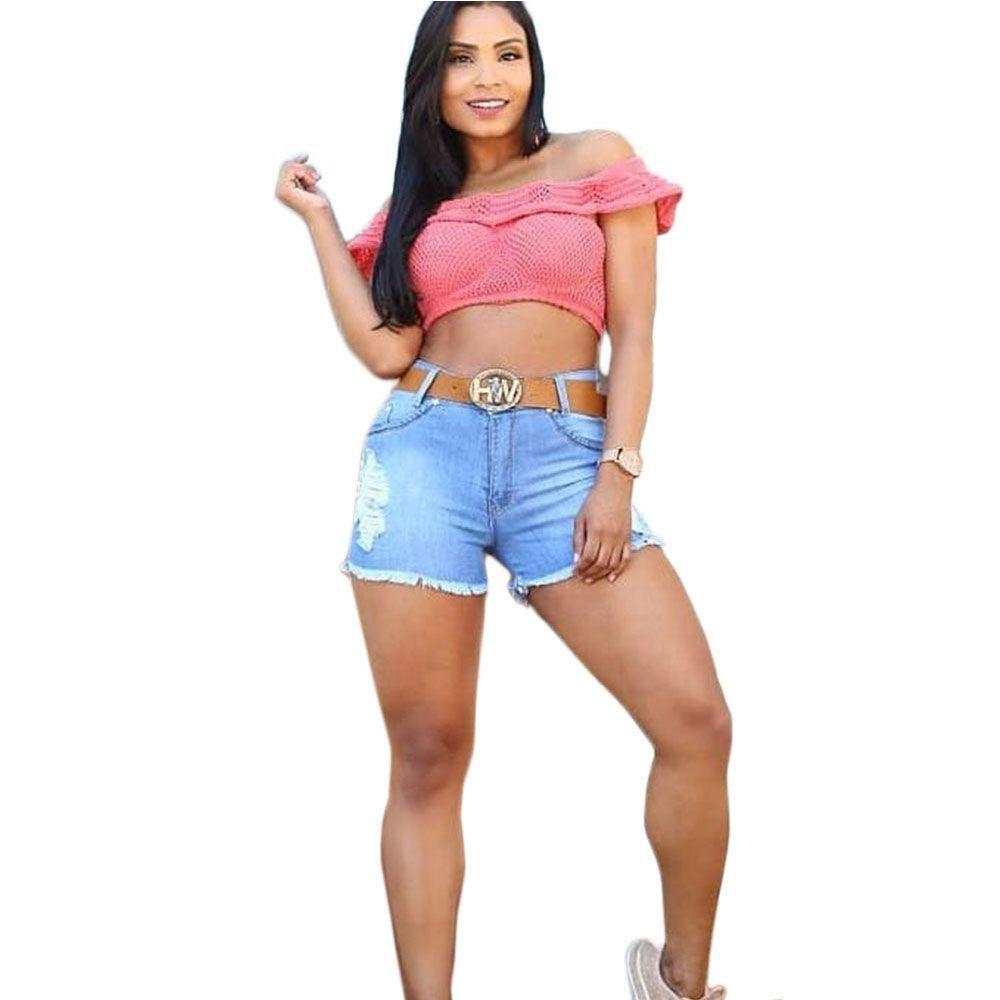 short curto feminino jeans