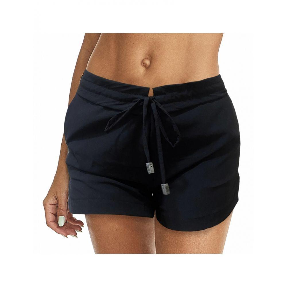 short preto feminino praia