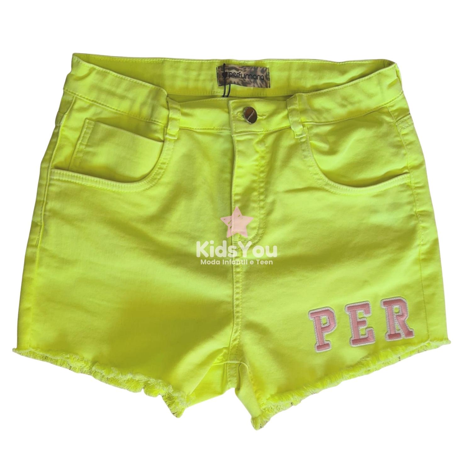 short jeans amarelo