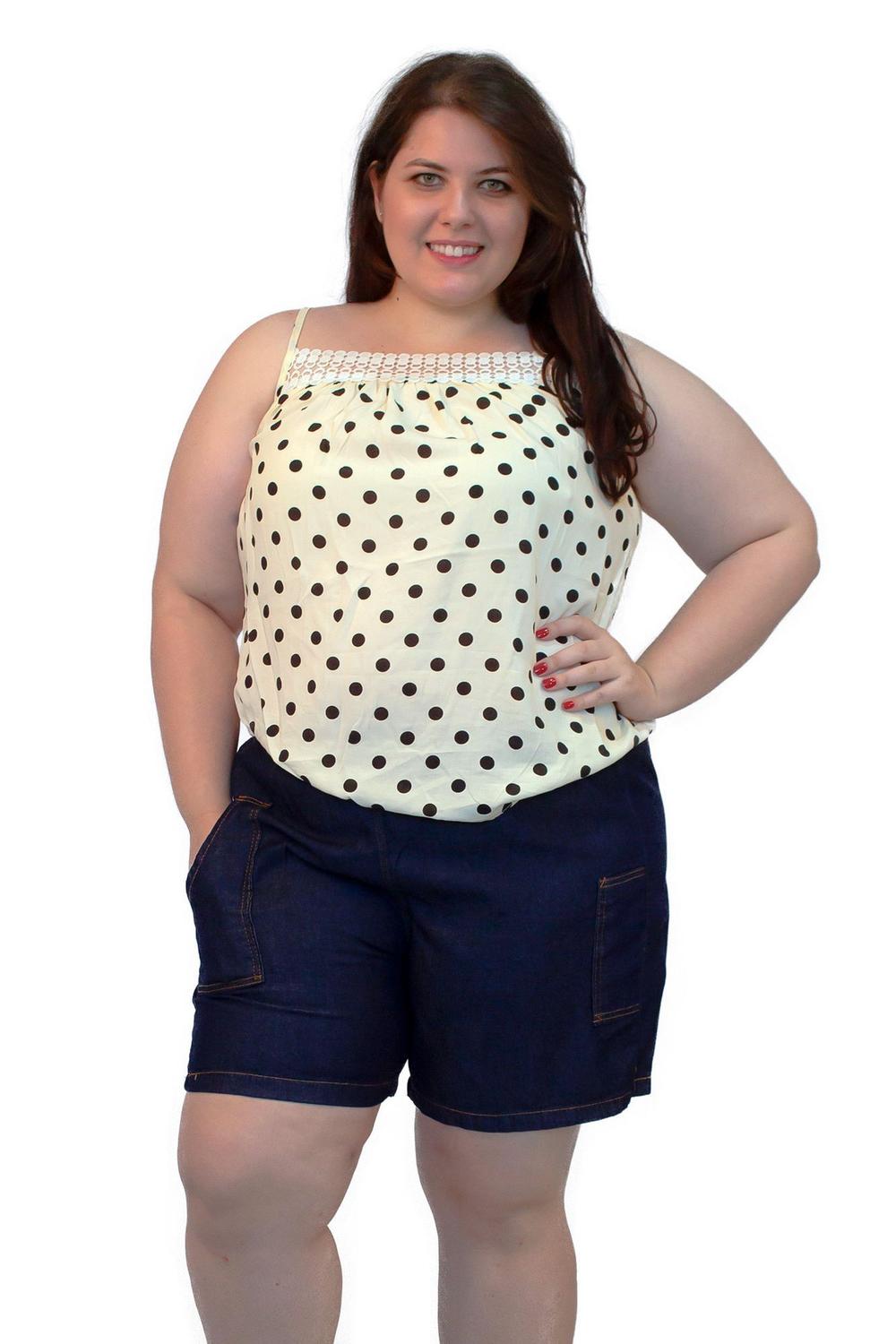 short de elástico plus size