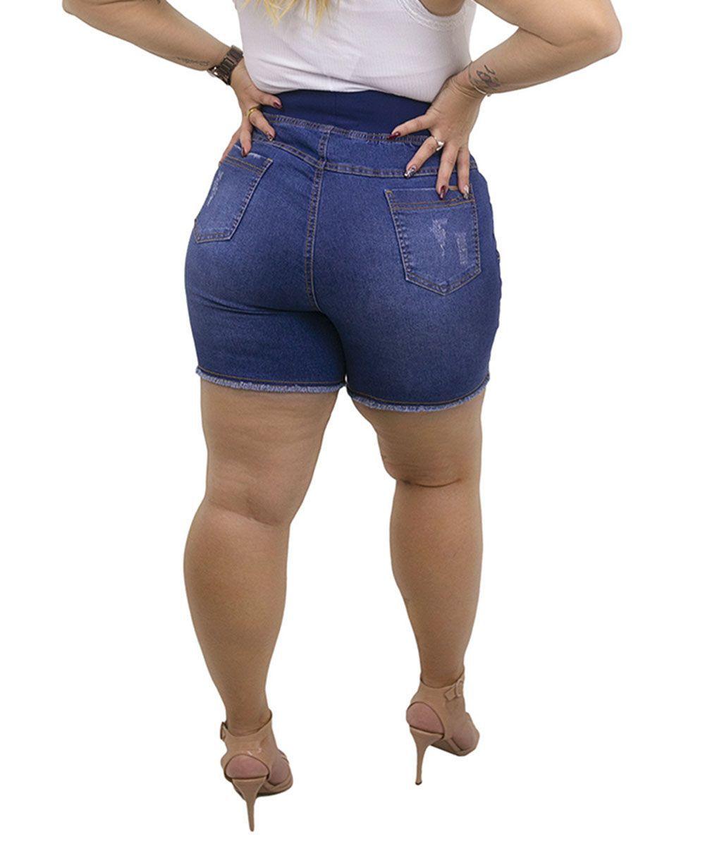 short jeans largo nas pernas plus size