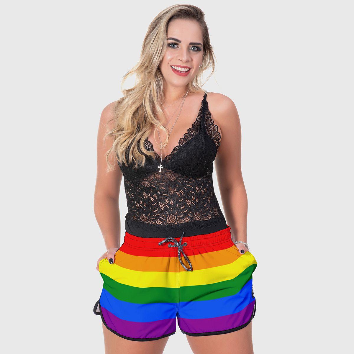 short de praia feminino cintura alta