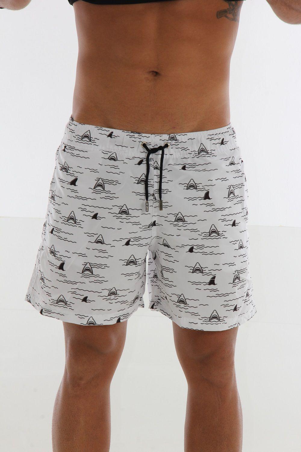 short praia branco masculino