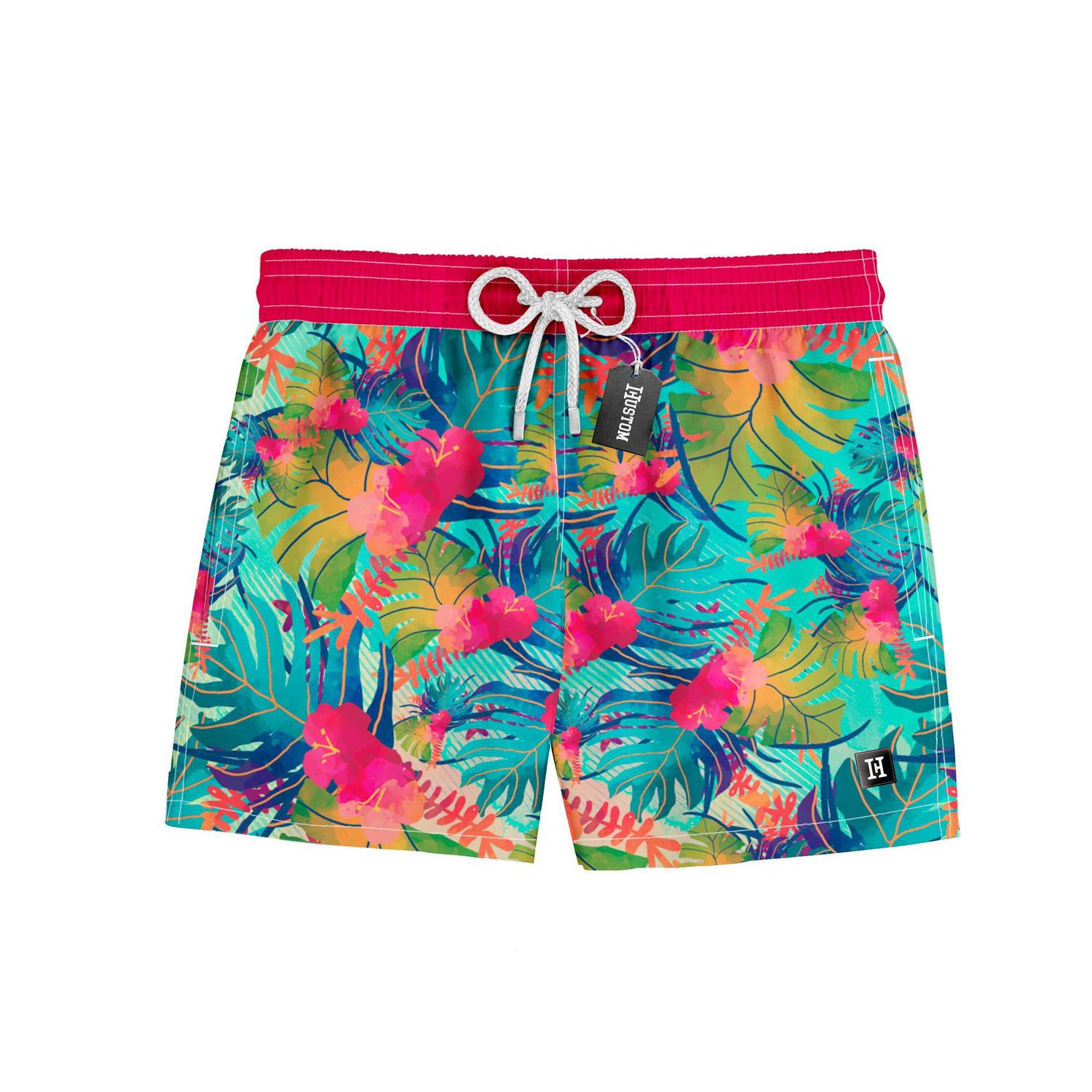 short de praia colorido
