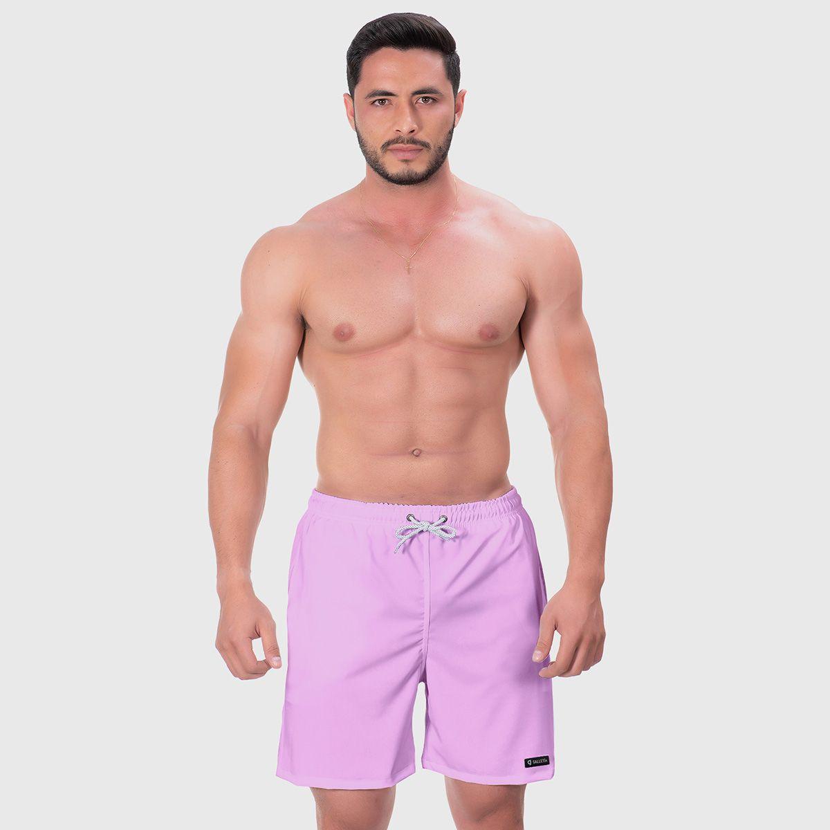 shorts de praia masculino rosa