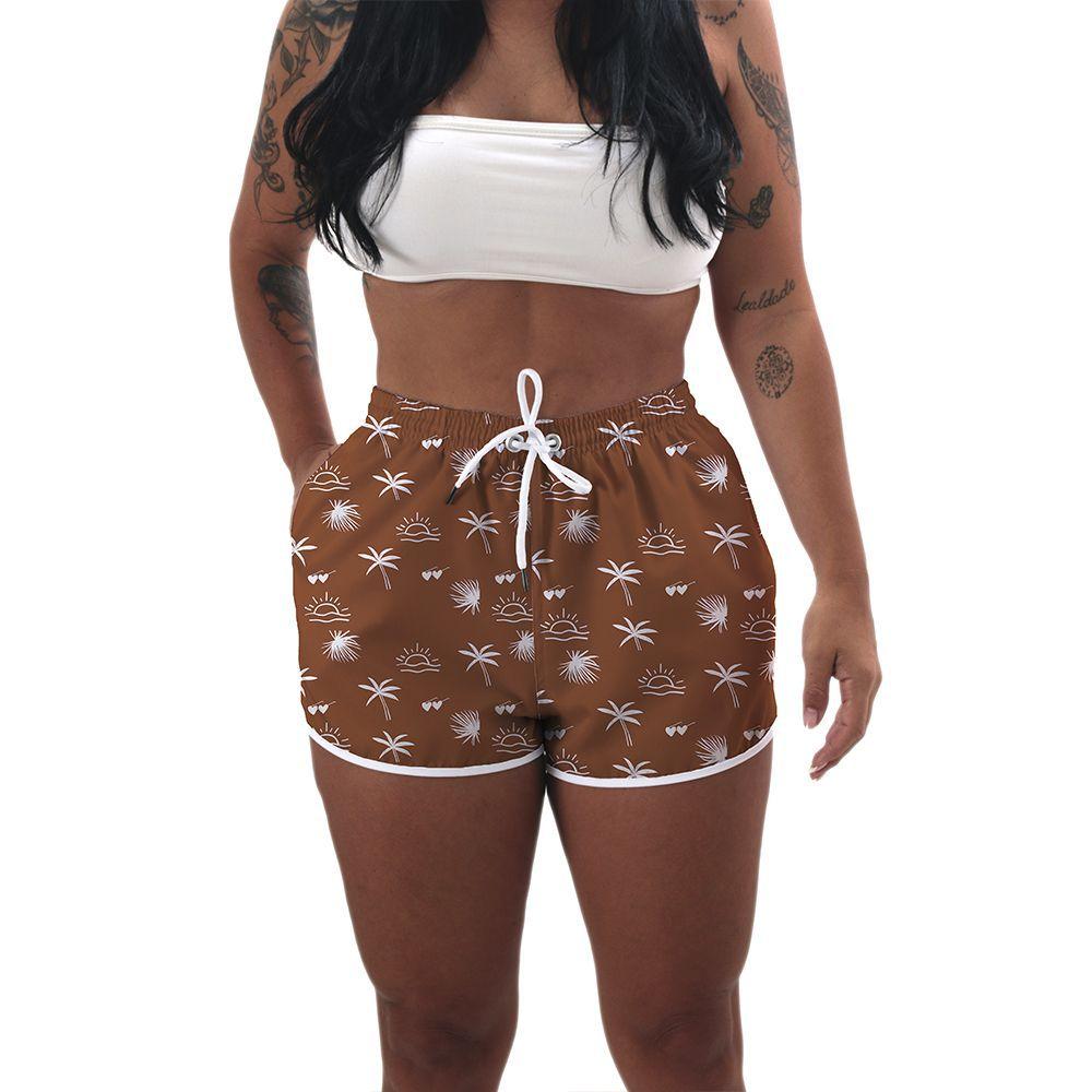 short marrom feminino