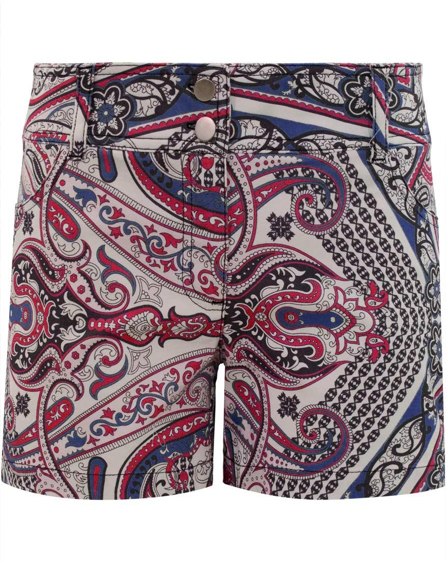 short jeans estampado feminino