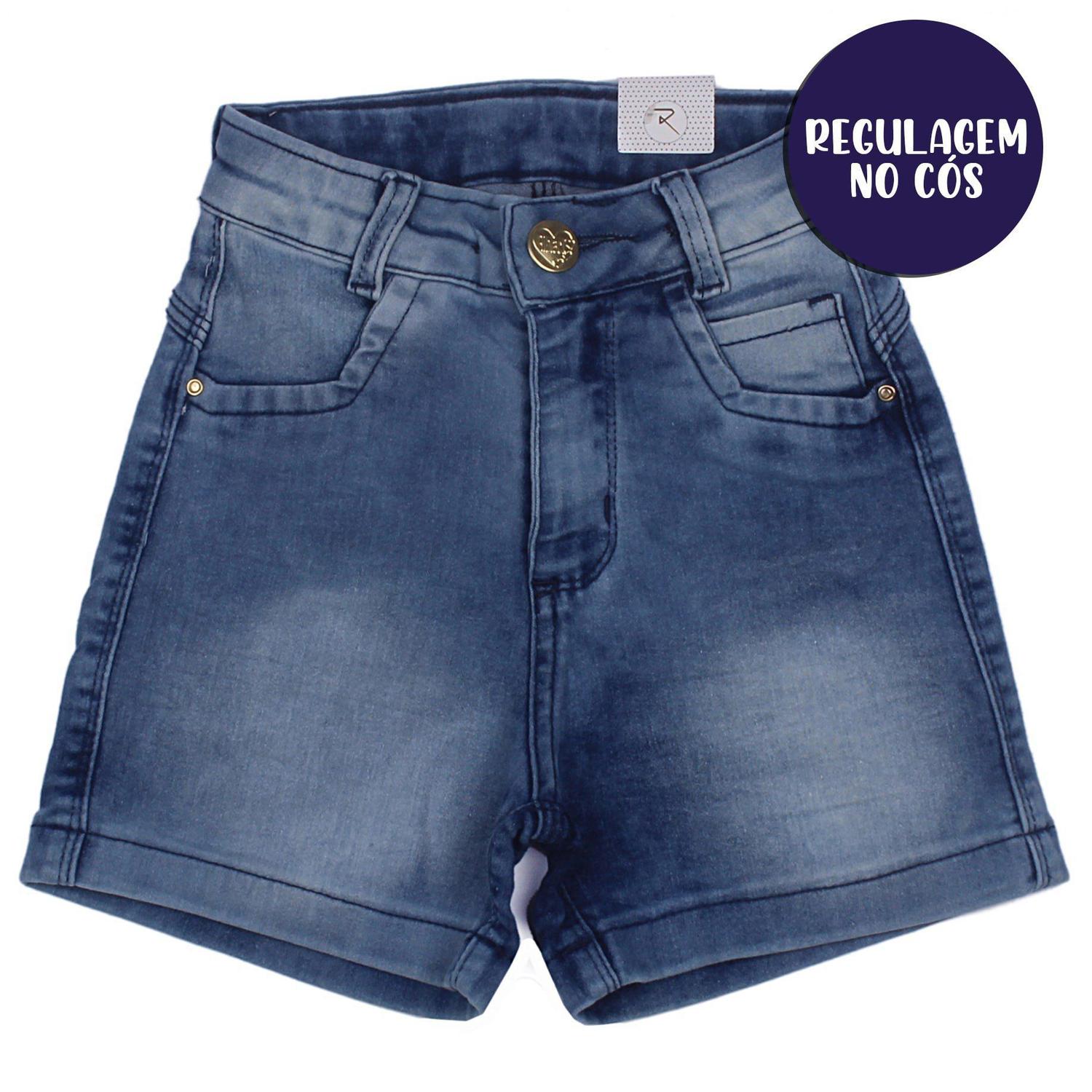 short jeans juvenil cintura alta