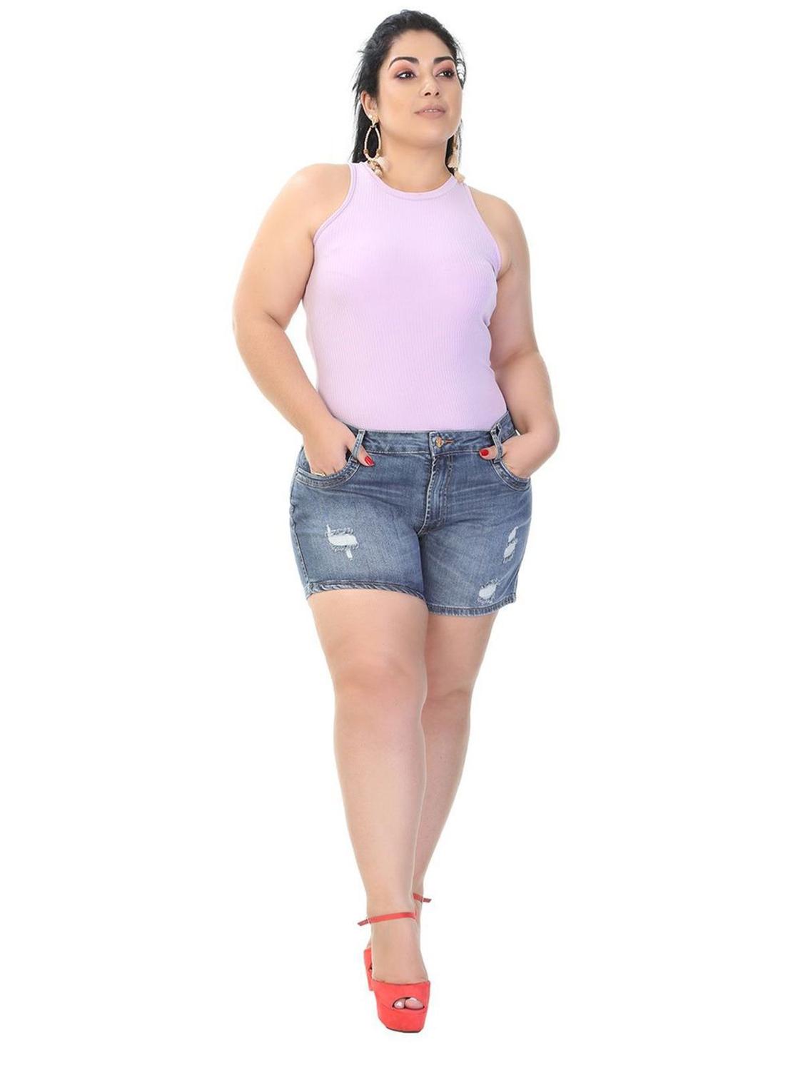 short destroyed plus size