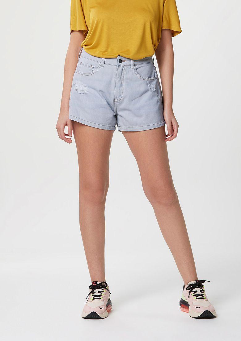 short jeans cintura alta hering