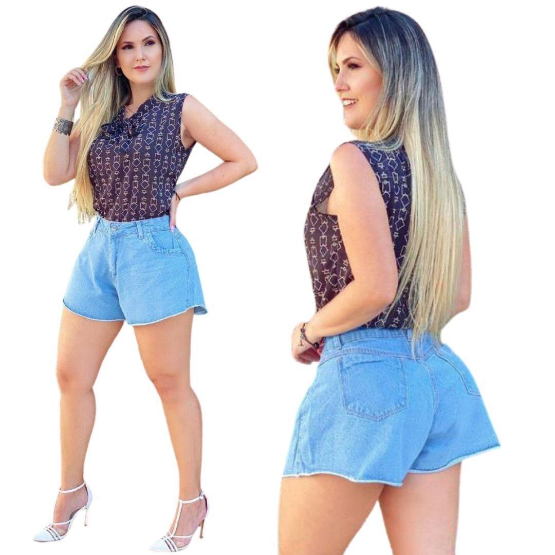 bermuda jeans larguinha