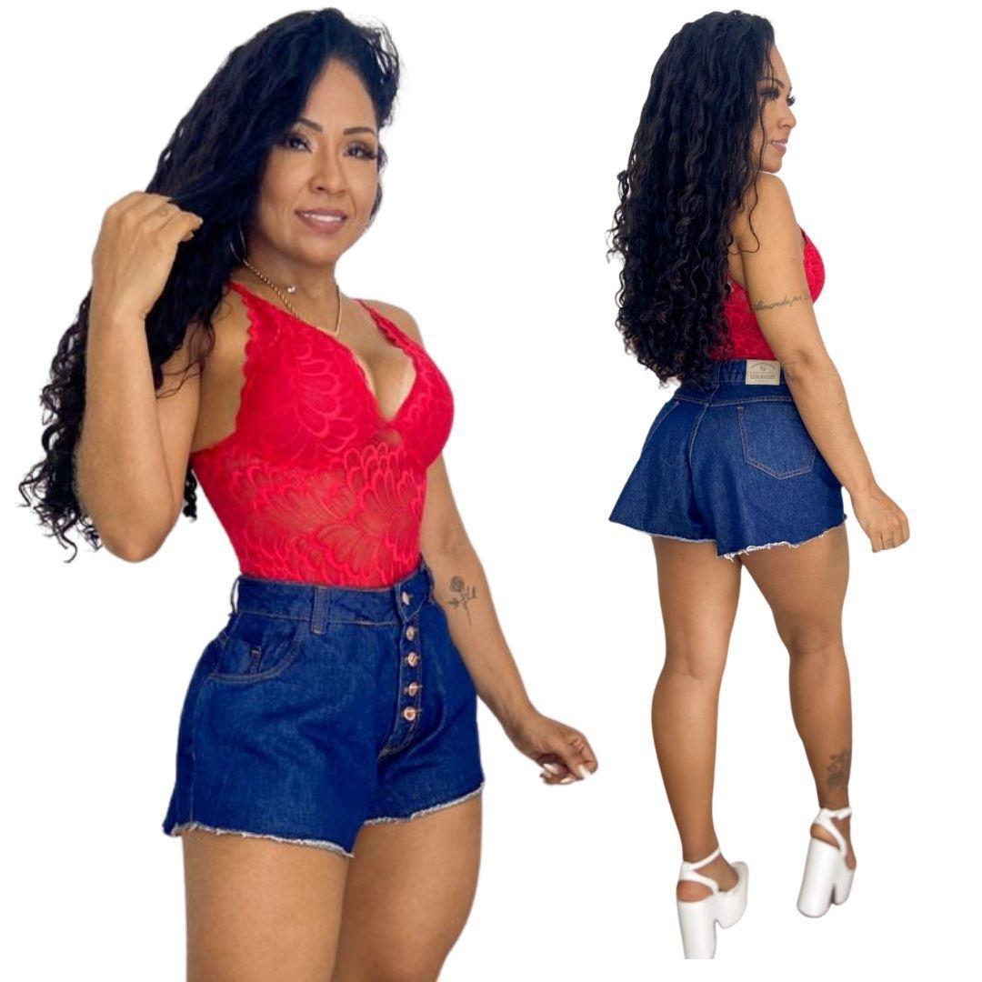 short jeans cintura alta larguinho