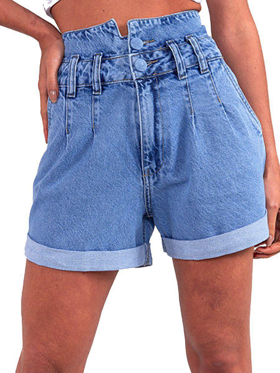 rolled french terry drawstring shorts
