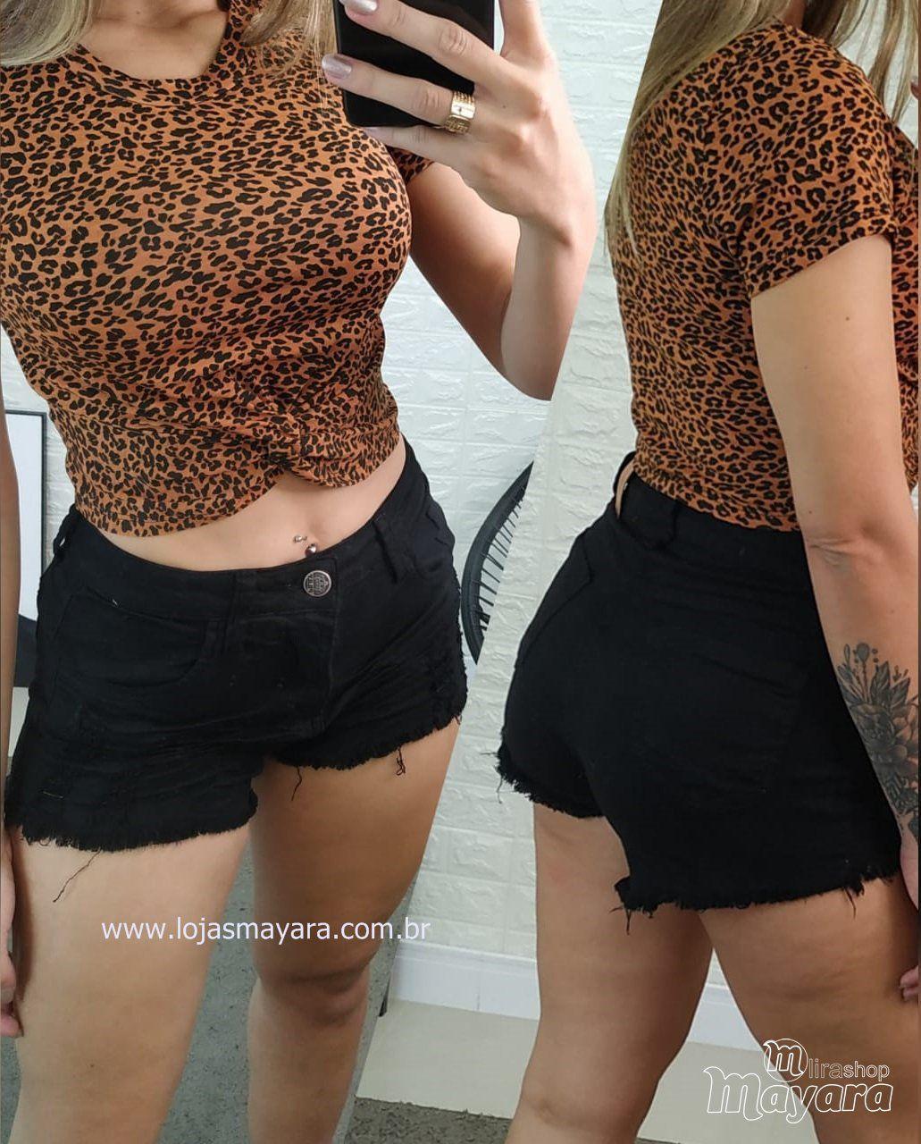 Shorts Jeans Pilily Preto - Mayara Lira Shop - No Magalu - Magazine Luiza