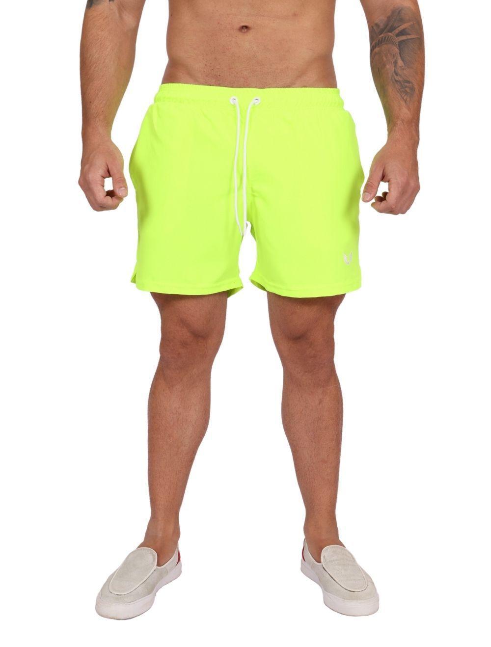 Shorts Praia Masculino Verde Neon Boulders Bermuda e Short de Praia