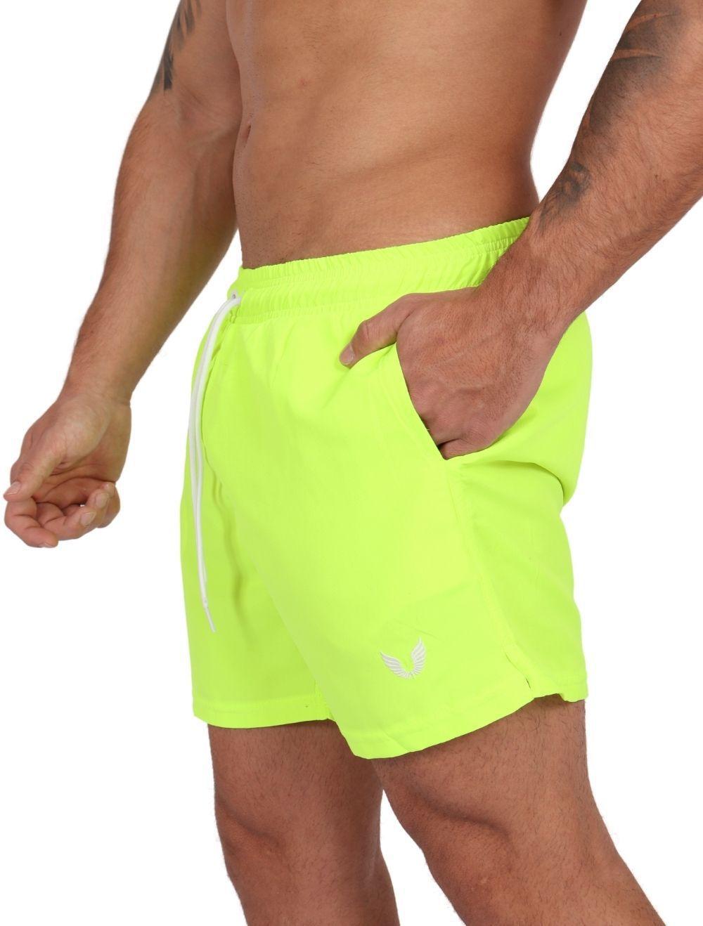 Shorts Praia Masculino Verde Neon Boulders Bermuda e Short de Praia