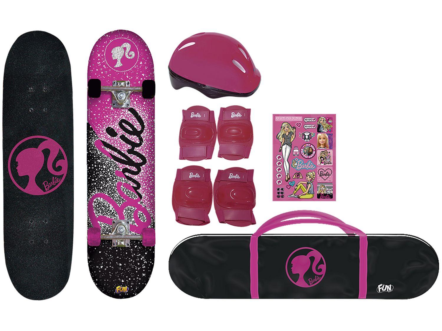 Skate Barbie Fun com Kit de Proteção