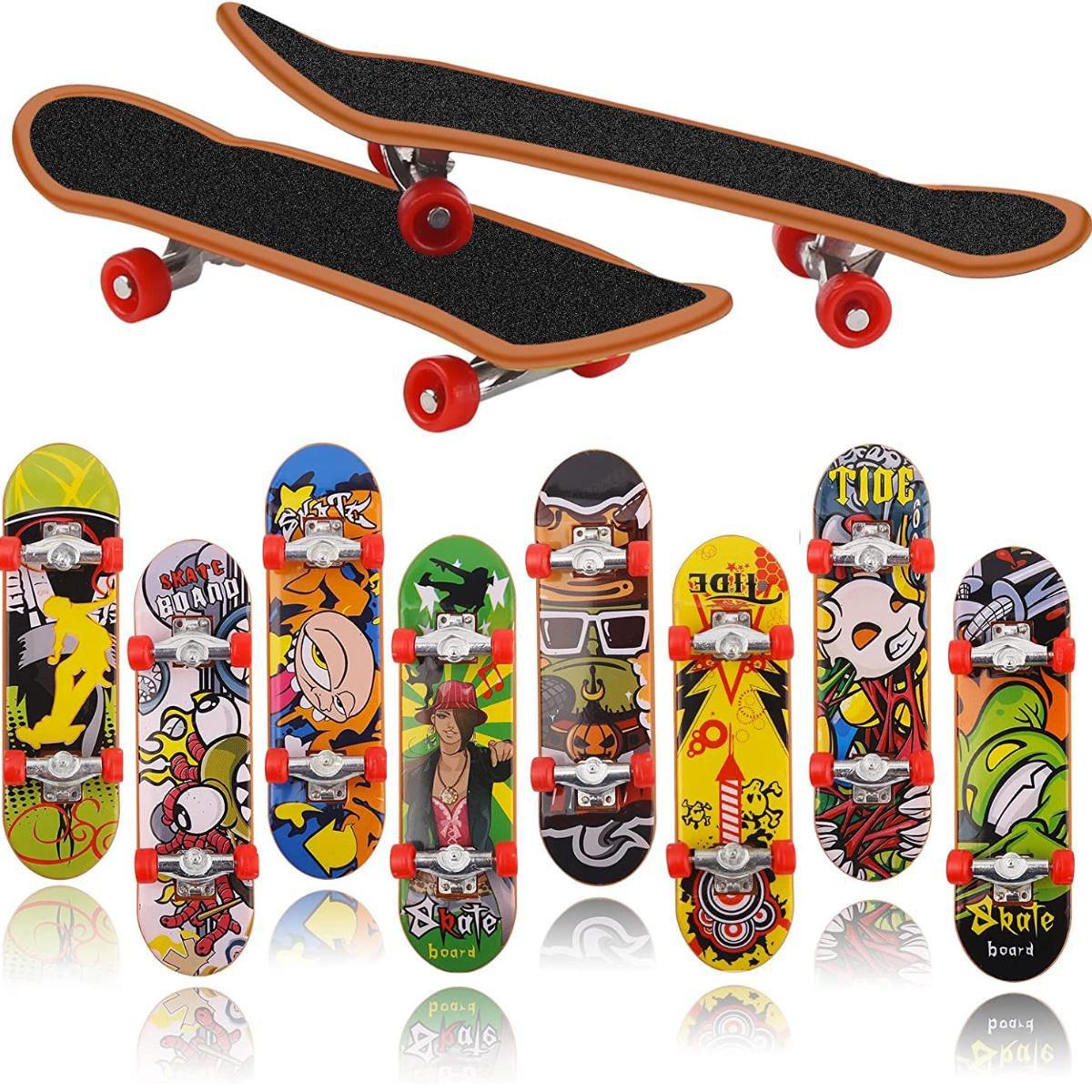 Kit 5 Skate Dedo Profissional C/ Lixa Rolamento FingerBoard