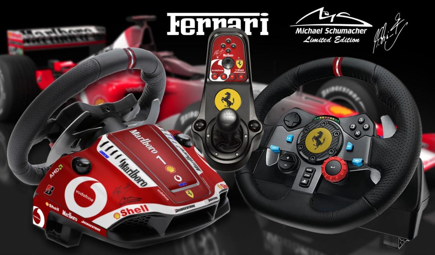 Skin FERRARI Volante com câmbio PARA LOGITECH G25, G27, G29, G920