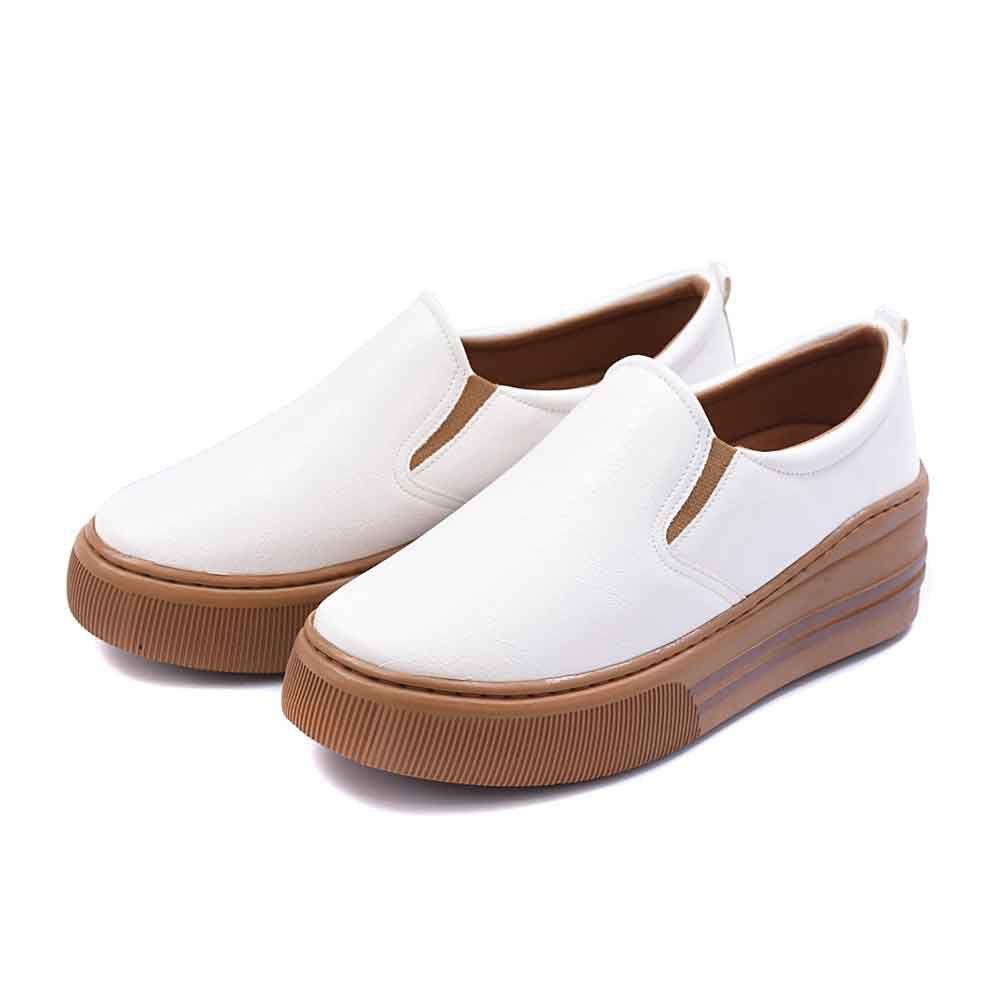 slip on flatform branco