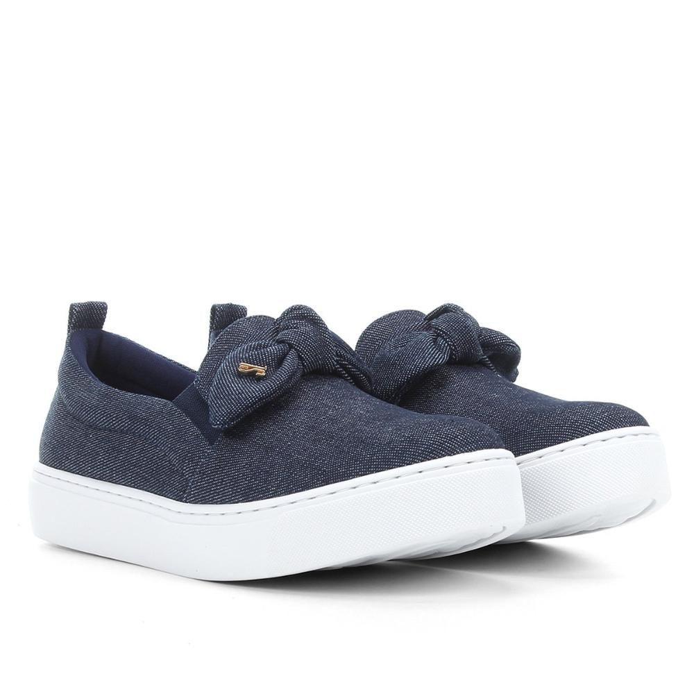 TÊNIS SLIP ON LAÇO JEANS AZUL CLARO SANTA LOLLA