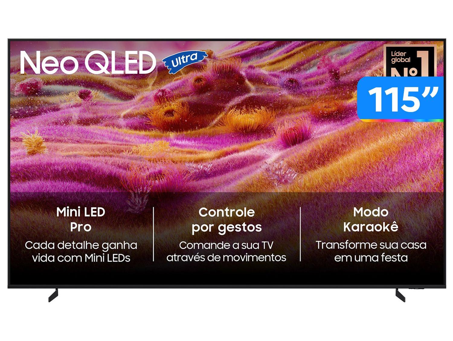 Smart TV 115" Samsung 4K Neo QLED QN90F QN115QN90FGXZD 144Hz Tizen Bixby Alexa 4 HDMI