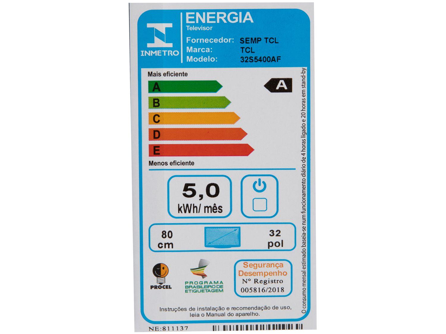 Smart TV 32” Full HD LED TCL 32S5400AF Android